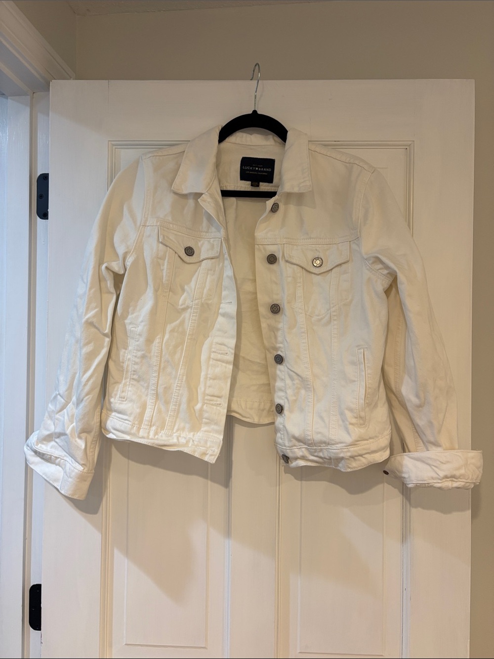 Lucky Brand White Denim Jean Jacket - Classic Button-Front